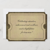 Vintage Foto College Graduation Ticket Invitation Kaart (Achterkant)