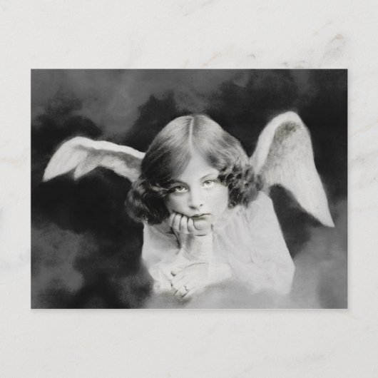 Vintage Foto Engel Briefkaart (Voorkant)