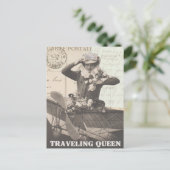 Vintage foto frans briefkaart reisdame (Staand voorkant)