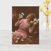 Vintage foto kaart (Gele Bloem)