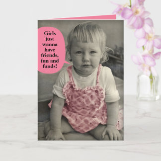 Vintage Foto–Meisjes Willen Alleen Maar Pret & Gel Kaart