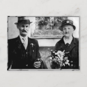 Vintage foto met de grootouders briefkaart