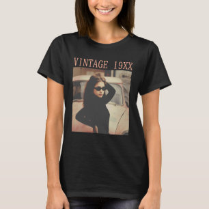 Vintage foto op maat geboortejaar Retro verjaardag T-shirt