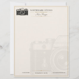 Vintage Fotograaf | Luxe Gouden Camera Briefhoofd