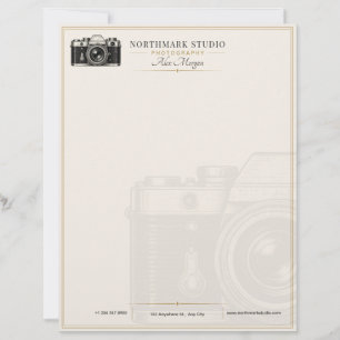 Vintage Fotograaf Luxe Gouden Camera Briefhoofd