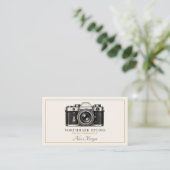 Vintage Fotograaf | Luxe Gouden Camera QR Code  Visitekaartje (Staand voorkant)