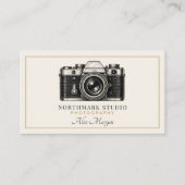 Vintage Fotograaf | Luxe Gouden Camera QR Code  Visitekaartje (Voorkant)