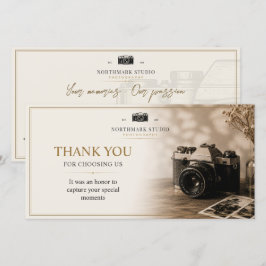 Vintage Fotografie Branding | Elegante Studio Bedankkaart
