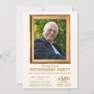 Vintage Fotolijst Pensioenfeest  Kaart