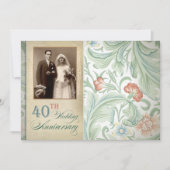 vintage foto's 40ste verjaardag uitnodigingen (Voorkant)