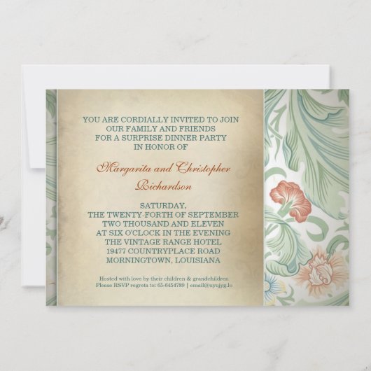 vintage foto's 40ste verjaardag uitnodigingen (Achterkant)