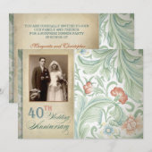 vintage foto's 40ste verjaardag uitnodigingen (Voorkant / Achterkant)