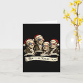 Vintage Founding Fathers Santa Hats Patriotic Chri Kaart (Gele Bloem)