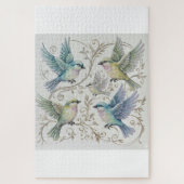 Vintage Four Birds Illustration  Legpuzzel (Verticaal)
