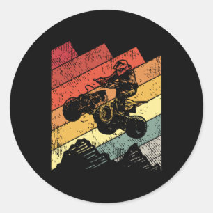 Vintage Four Wheeler Quad Bike ATV Rider Ronde Sticker