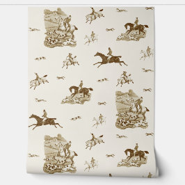 Vintage Fox Chase Horse Riders Hounds Hunting Behang