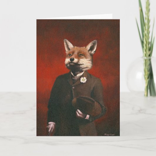 Vintage Fox Greetings Card Kaart (Voorkant)