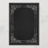 Vintage Frame Black Silver Wedding Menu (Achterkant)