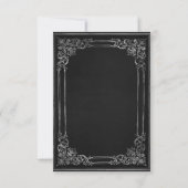 Vintage Frame Black Silver Wedding RSVP Kaartje (Achterkant)