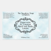 Vintage Frame Blue Parchment Cosmetics Bottle Rechthoekige Sticker (Voorkant)