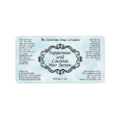 Vintage frame blue parchment dropper bottle label (Voorkant)