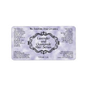 Vintage frame purple dropper bottle label (Voorkant)