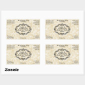 Vintage Frame Tan Parchment Cosmetica Fles Label (Vel)