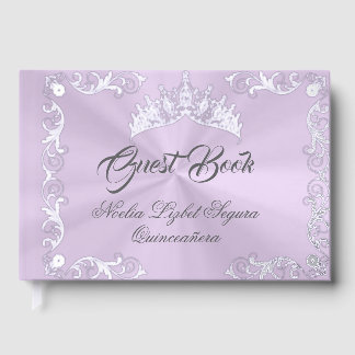 Vintage Frame & Tiara - Pastel Lavender Gastenboek