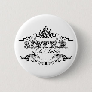 Vintage Frame Zus van de Bruid Bruidsfeest Ronde Button 5,7 Cm