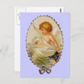 Vintage Framed Cherub Briefkaart (Voorkant / Achterkant)