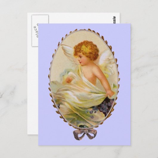 Vintage Framed Cherub Briefkaart (Voorkant / Achterkant)