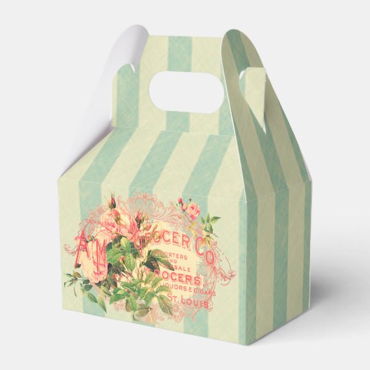 Vintage Francés, rosas y postal publicitaria Bedankdoosjes (Voorkant Zijde)