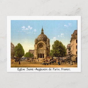 Vintage Frankrijk, Église Saint-Augustin de Paris Briefkaart
