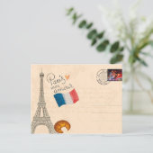Vintage Frankrijk Eiffeltoren Briefkaart (Staand voorkant)