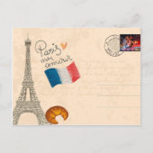 Vintage Frankrijk Eiffeltoren Briefkaart (Voorkant)