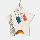 Vintage Frankrijk Eiffeltoren Keramisch Ornament (Links)