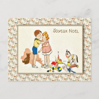 Vintage Frankrijk, Kerstmis, wil ik werkelijk een Feestdagenkaart