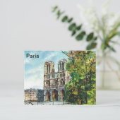 Vintage Frankrijk, Notre Dame de Paris Briefkaart (Staand voorkant)