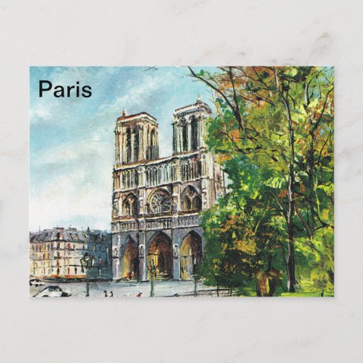 Vintage Frankrijk, Notre Dame de Paris Briefkaart (Voorkant)