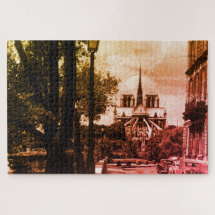 Vintage Frankrijk Parijs notre dame saint louis ei Legpuzzel