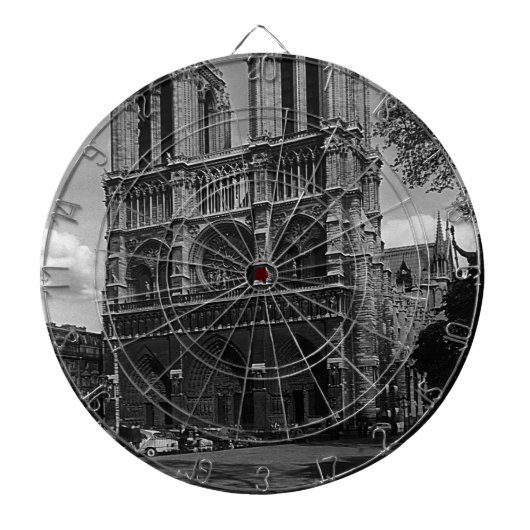 Vintage Frankrijk Paris Notre Dame Cathedral Dartbord (Voorkant)