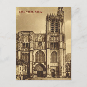 Vintage, Frankrijk, Sens, Abbey Briefkaart