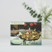 Vintage Frankrijk, voedsel, Le Paella espagnole Briefkaart (Staand voorkant)