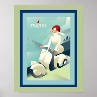 Vintage Franks-scooteradvertentieposter Poster