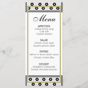 Vintage Frans Bistro Zwart Wit Goud Menu