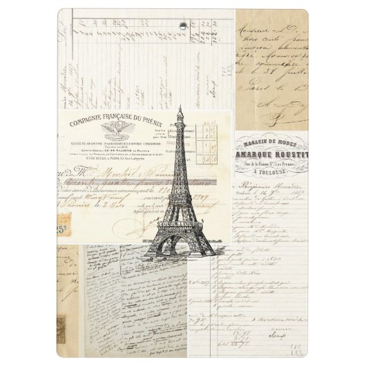 Vintage Frans Ephemera Klembord (Achterkant)