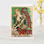 VINTAGE FRANS POSTERART- WENSKAART KAART (Gele Bloem)