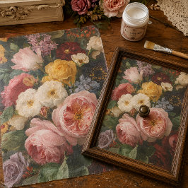 Vintage Frans romantisch bloemboeket decoupage Tissuepapier