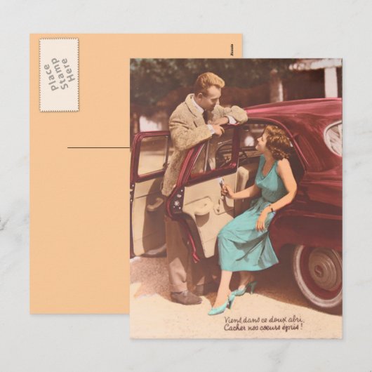 Vintage Frans St Valentijn Briefkaart 1 (Voorkant / Achterkant)