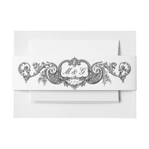 Vintage Franse Barok Rococo Stijl Bloem Uitnodigingen Wikkel
